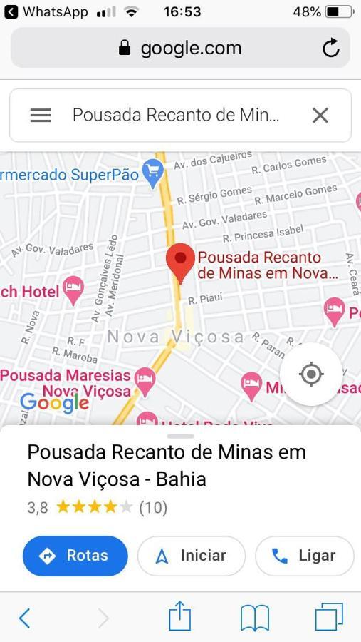Pousada Recanto De Minas Nova Viçosa Esterno foto